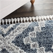 Nourison Scandinavian Shag Rectangle Polypropylene Area Rug in Denim Blue