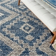 Nourison Scandinavian Shag Rectangle Polypropylene Area Rug in Denim Blue