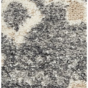 Nourison Scandinavian Shag Rectangle Polypropylene Area Rug in Gray/Ivory