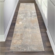 Nourison Solace Runner Polypropylene Polyester Area Rug in Gray/Beige