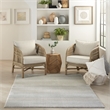 Nourison Soma Rectangle Contemporary Polyester Area Rug in Gray/Ivory/Teal