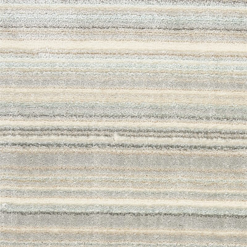 Nourison Soma Rectangle Contemporary Polyester Area Rug in Gray/Ivory/Teal