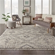 Nourison Scandinavian Shag Rectangle Polypropylene Area Rug in Ivory/Gray
