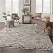 Nourison Scandinavian Shag Rectangle Polypropylene Area Rug in Ivory/Gray