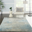 Nourison Solace Rectangle Polypropylene Polyester Area Rug in Ivory/Gray/Blue