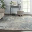 Nourison Solace Rectangle Polypropylene Polyester Area Rug in Ivory/Gray/Blue