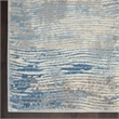 Nourison Solace Rectangle Polypropylene Polyester Area Rug in Ivory/Gray/Blue