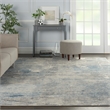 Nourison Solace Rectangle Polypropylene Polyester Area Rug in Ivory/Gray/Blue
