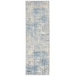 Nourison Solace Runner Polypropylene Polyester Area Rug in Ivory/Gray/Blue