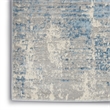 Nourison Solace Rectangle Polypropylene Polyester Area Rug in Ivory/Gray/Blue
