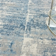 Nourison Solace Rectangle Polypropylene Polyester Area Rug in Ivory/Gray/Blue