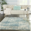 Nourison Solace Rectangle Polypropylene Polyester Area Rug in Ivory/Gray/Blue
