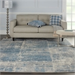 Nourison Solace Rectangle Polypropylene Polyester Area Rug in Ivory/Gray/Blue