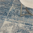 Nourison Solace Rectangle Polypropylene Polyester Area Rug in Ivory/Gray/Blue