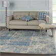 Nourison Solace Rectangle Polypropylene Polyester Area Rug in Ivory/Gray/Blue