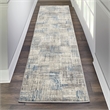 Nourison Solace Runner Polypropylene Polyester Area Rug in Ivory/Gray/Blue