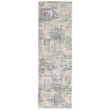 Nourison Solace Runner Polypropylene Polyester Area Rug in Ivory/Gray/Blue