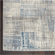 Nourison Solace Rectangle Polypropylene Polyester Area Rug in Ivory/Gray/Blue
