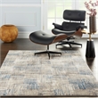 Nourison Solace Rectangle Polypropylene Polyester Area Rug in Ivory/Gray/Blue