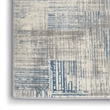 Nourison Solace Rectangle Polypropylene Polyester Area Rug in Ivory/Gray/Blue