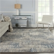 Nourison Solace Rectangle Polypropylene Polyester Area Rug in Ivory/Gray/Blue
