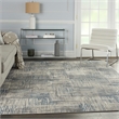 Nourison Solace Rectangle Polypropylene Polyester Area Rug in Ivory/Gray/Blue