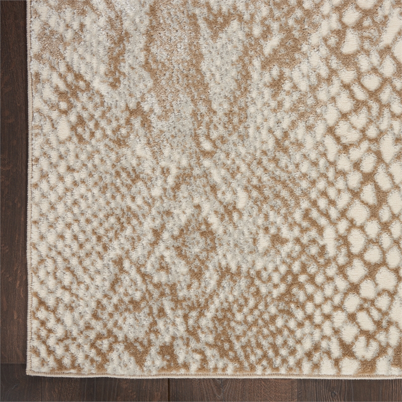 Nourison Solace Rectangle Polypropylene Polyester Area Rug in Ivory/Beige