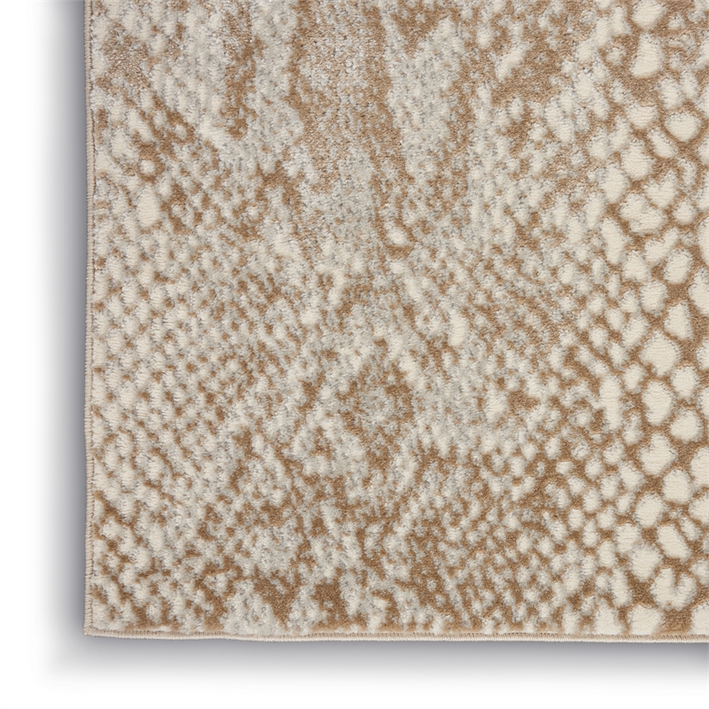 Nourison Solace Rectangle Polypropylene Polyester Area Rug in Ivory/Beige