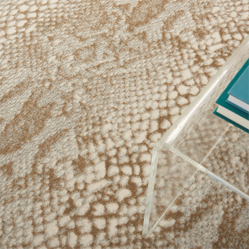 Nourison Solace Rectangle Polypropylene Polyester Area Rug in Ivory/Beige