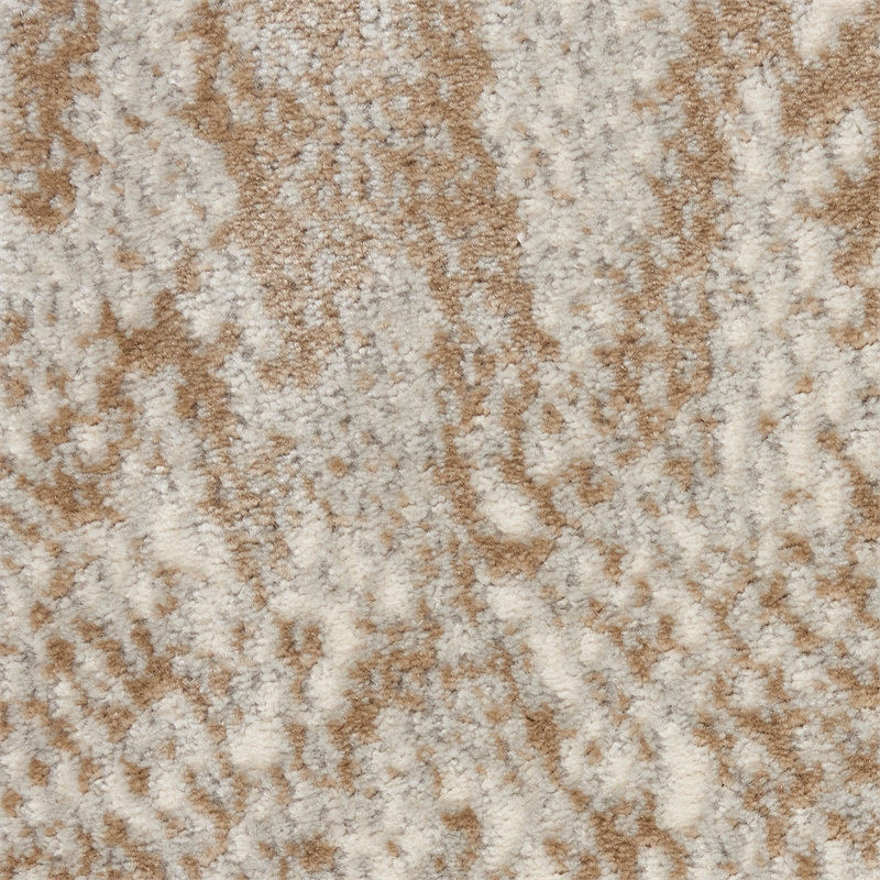 Nourison Solace Rectangle Polypropylene Polyester Area Rug in Ivory/Beige