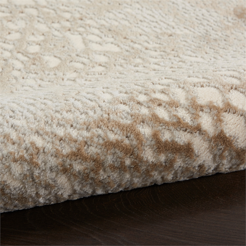 Nourison Solace Rectangle Polypropylene Polyester Area Rug in Ivory/Beige