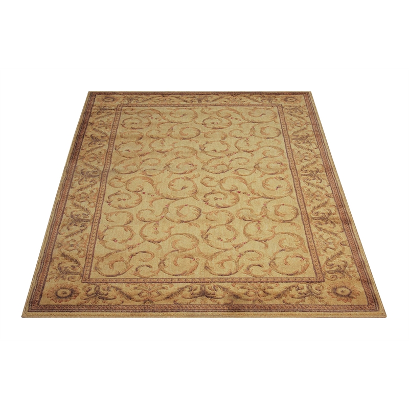 Nourison Somerset Rectangle Traditional Polyester Acrylic Area Rug in Ivory