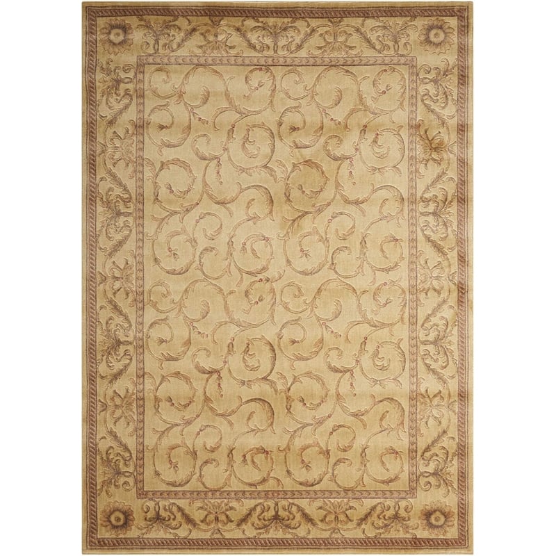 Nourison Somerset Rectangle Traditional Polyester Acrylic Area Rug in Ivory