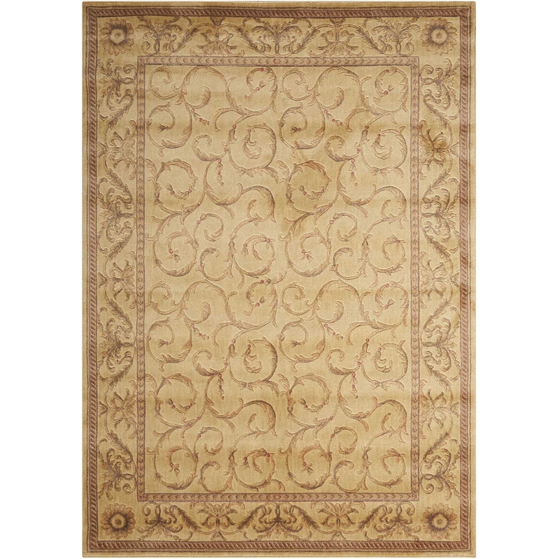 Nourison Somerset Rectangle Traditional Polyester Acrylic Area Rug in Ivory