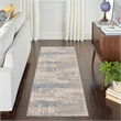 Nourison Solace Runner Polypropylene Polyester Area Rug in Ivory/Gray/Blue