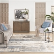 Nourison Solace Rectangle Polypropylene Polyester Area Rug in Ivory/Gray/Blue