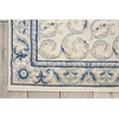 Nourison Somerset Rectangle Traditional Polyester Acrylic Area Rug in Ivory/Blue