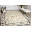 Nourison Somerset Rectangle Traditional Polyester Acrylic Area Rug in Ivory/Blue