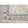 Nourison Somerset Rectangle Traditional Polyester Acrylic Area Rug in Ivory/Blue