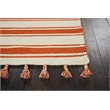 Nourison Solano Runner Wool Cotton and Polyester Area Rug in Ivory/Orange