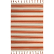 Nourison Solano Rectangle Wool Cotton and Polyester Area Rug in Ivory/Orange