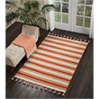 Nourison Solano Rectangle Wool Cotton and Polyester Area Rug in Ivory/Orange