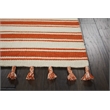 Nourison Solano Rectangle Wool Cotton and Polyester Area Rug in Ivory/Orange