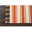 Nourison Solano Rectangle Wool Cotton and Polyester Area Rug in Ivory/Orange