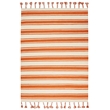 Nourison Solano Rectangle Wool Cotton and Polyester Area Rug in Ivory/Orange