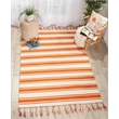 Nourison Solano Rectangle Wool Cotton and Polyester Area Rug in Ivory/Orange