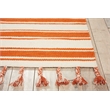 Nourison Solano Rectangle Wool Cotton and Polyester Area Rug in Ivory/Orange