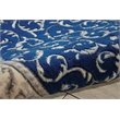 Nourison Somerset Rectangle Traditional Polyester Acrylic Area Rug in Navy