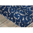 Nourison Somerset Rectangle Traditional Polyester Acrylic Area Rug in Navy