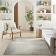 Nourison Soma Rectangle Contemporary Polyester Area Rug in Gray/Ivory